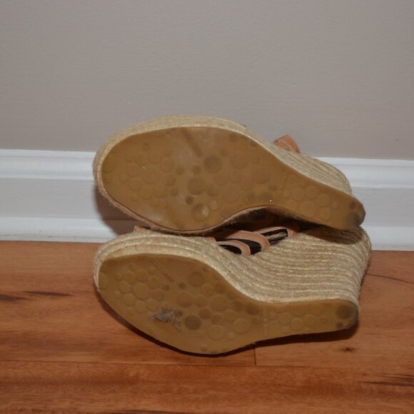 Jimmy Choo London tan Palermo Made in Italy espadrille wedges, sz 37 - Picture 8 of 10